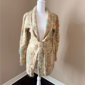 Cozy Knit Cardigan in Cream and Tan